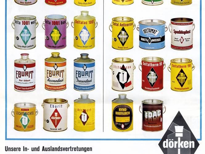 Die Produktpalette von Dörken um 1960.